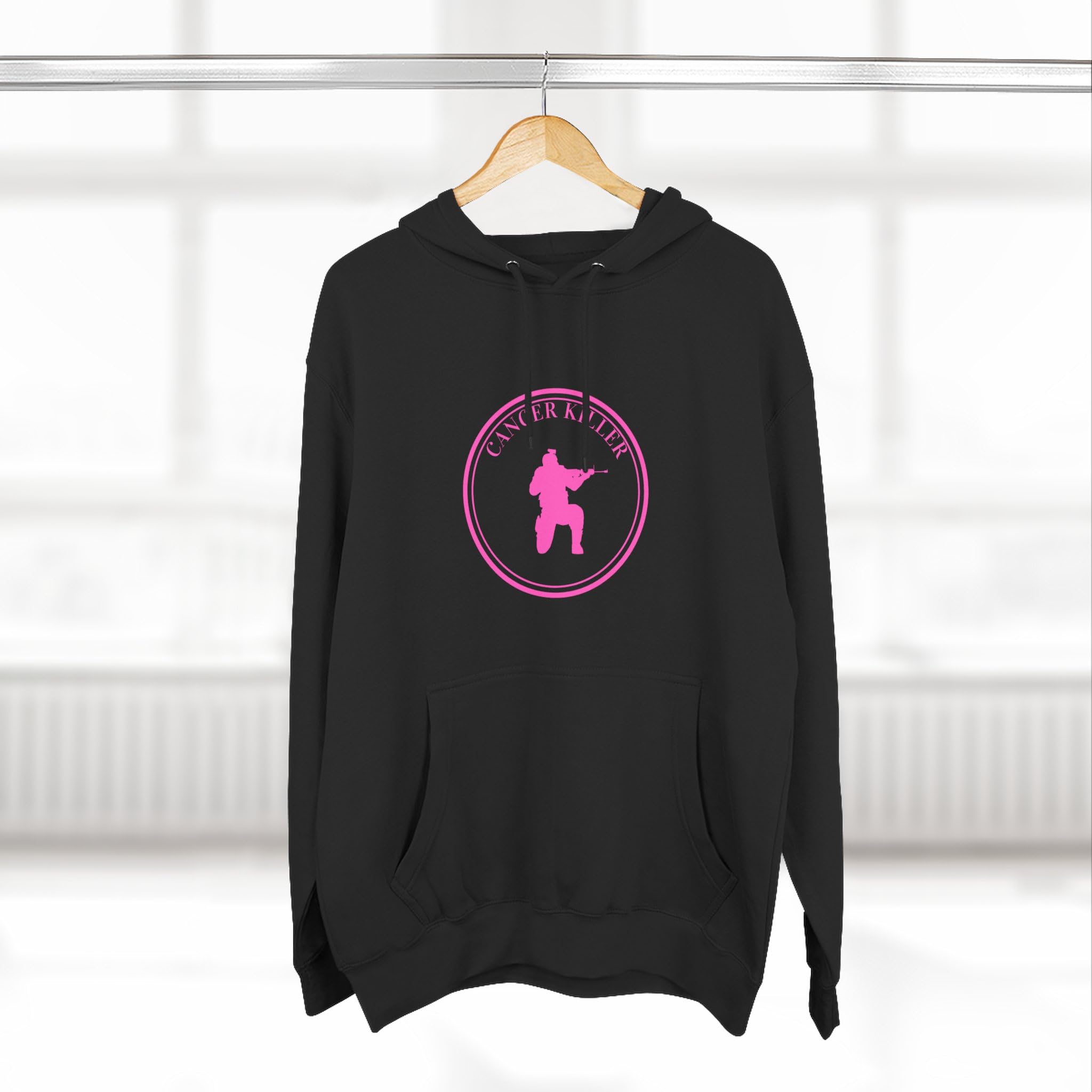Cancer KLR silhouette hoodie | Pink cancer awareness hoodie
