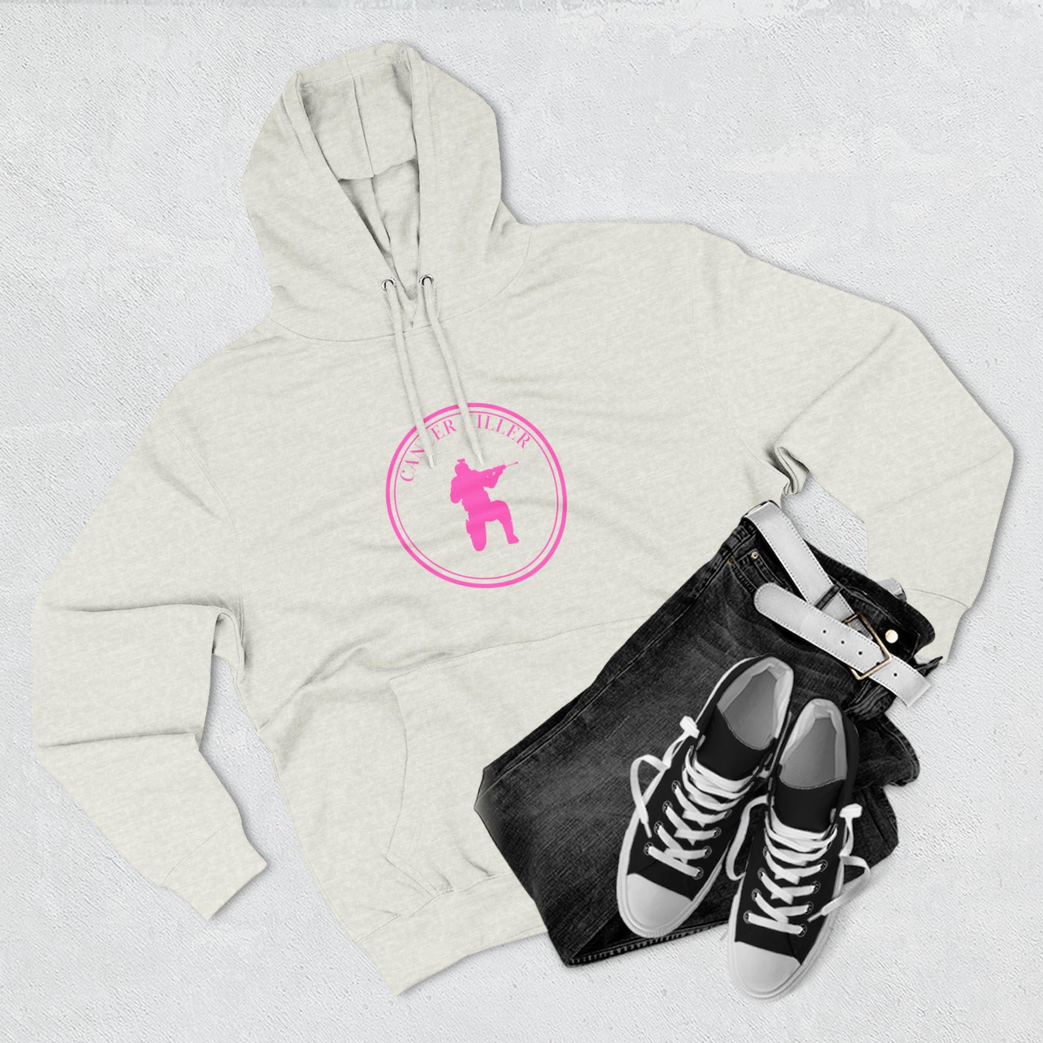 Cancer KLR silhouette hoodie | Pink cancer awareness hoodie