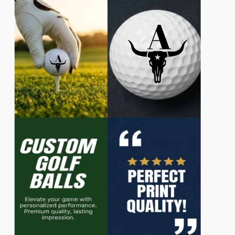 Golf Balls - Longhorn Golf Balls, Beautiful Designs. Multiple Designs Golf Ball for Gifts & Accessories. Includes Balls,Towel,Divot. 12 Pack