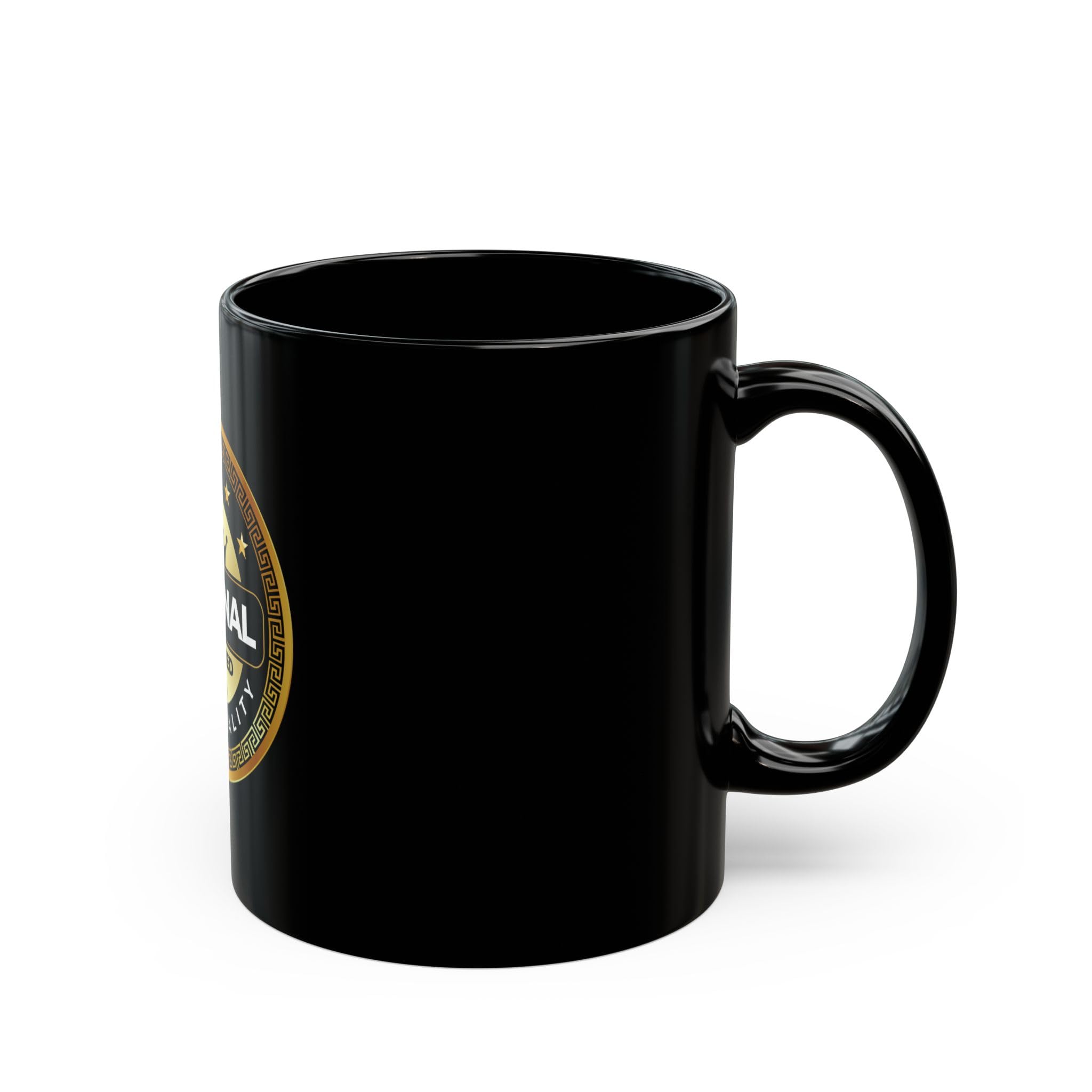 Original Certified Dad Emblem Mug | Black Ceramic Coffee Cup