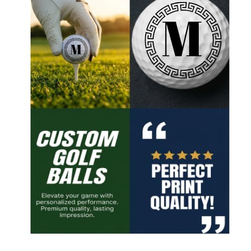 Golf Balls - Greek Ring Golf Balls, Beautiful Designs. Multiple Designs Golf Ball for Gifts & Accessories. Includes Balls,Towel,Divot. 12 Pack