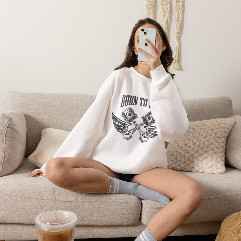 Born to Ride piston wings Sweatshirt | Motorcycle biker crewneck