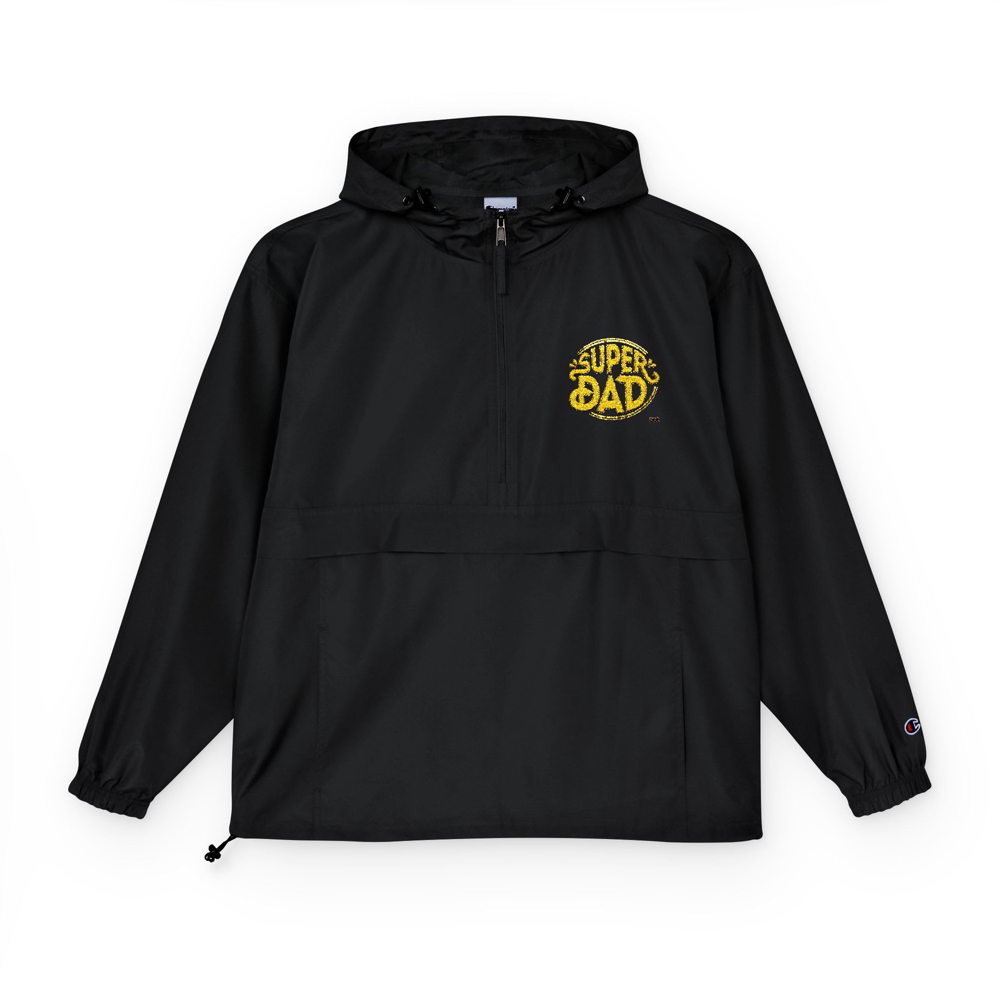 Yellow Leopard 'Sad' Logo Anorak Jacket | Packable Hooded Windbreaker