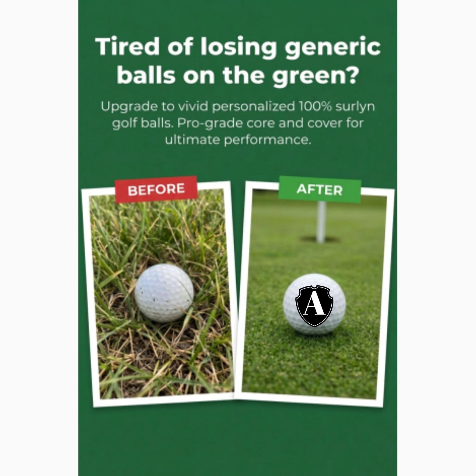 Golf Balls - Black Shield Golf Balls, Beautiful Designs. Multiple Designs Golf Ball for Gifts & Accessories. Includes Balls,Towel,Divot. 12 Pack