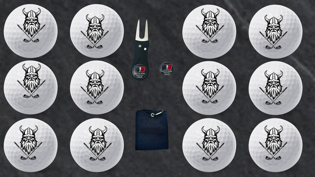 Golf Balls - Viking Golf Balls, Beautiful Designs. Multiple Designs Golf Ball for Gifts & Accessories. Includes Balls,Towel,Divot. Pick Yours 12each