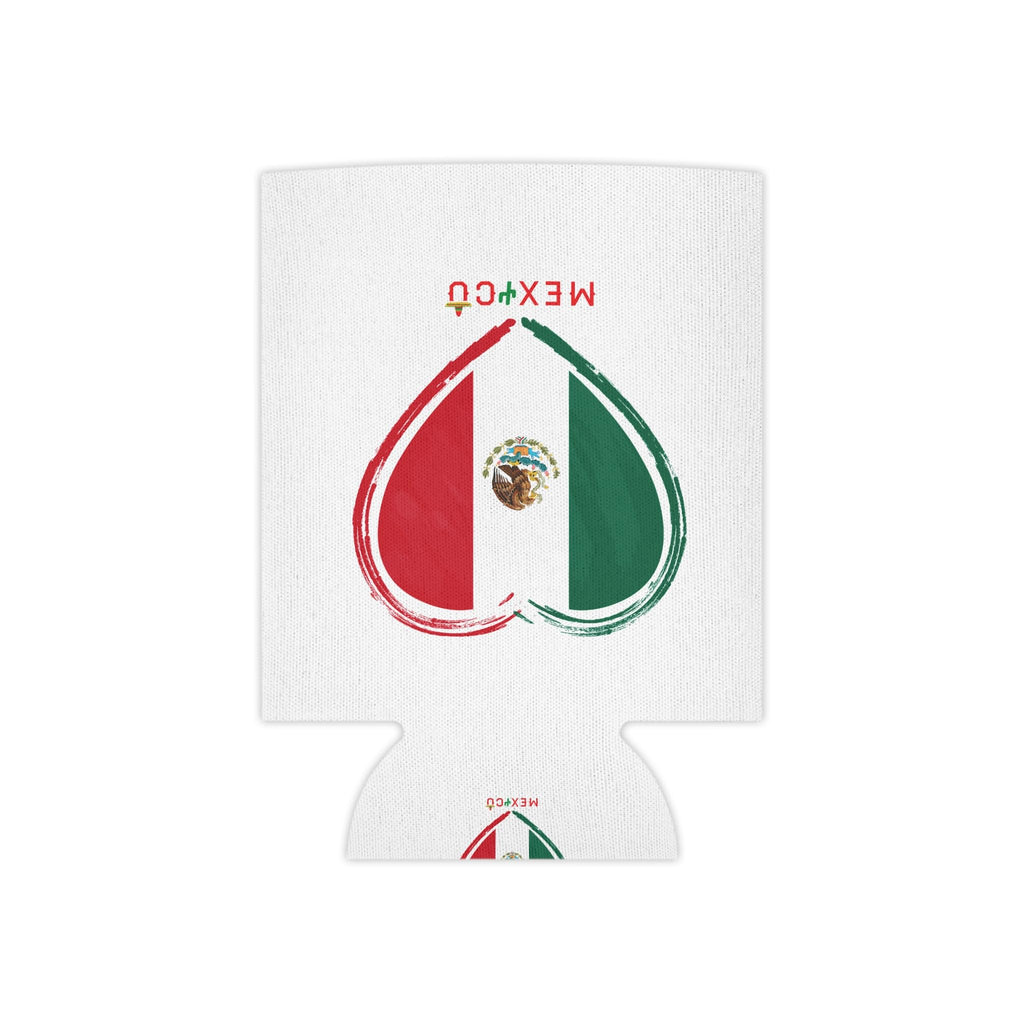 Mexico Heart Flag Can Cooler | Mexican Flag Beverage Kozy
