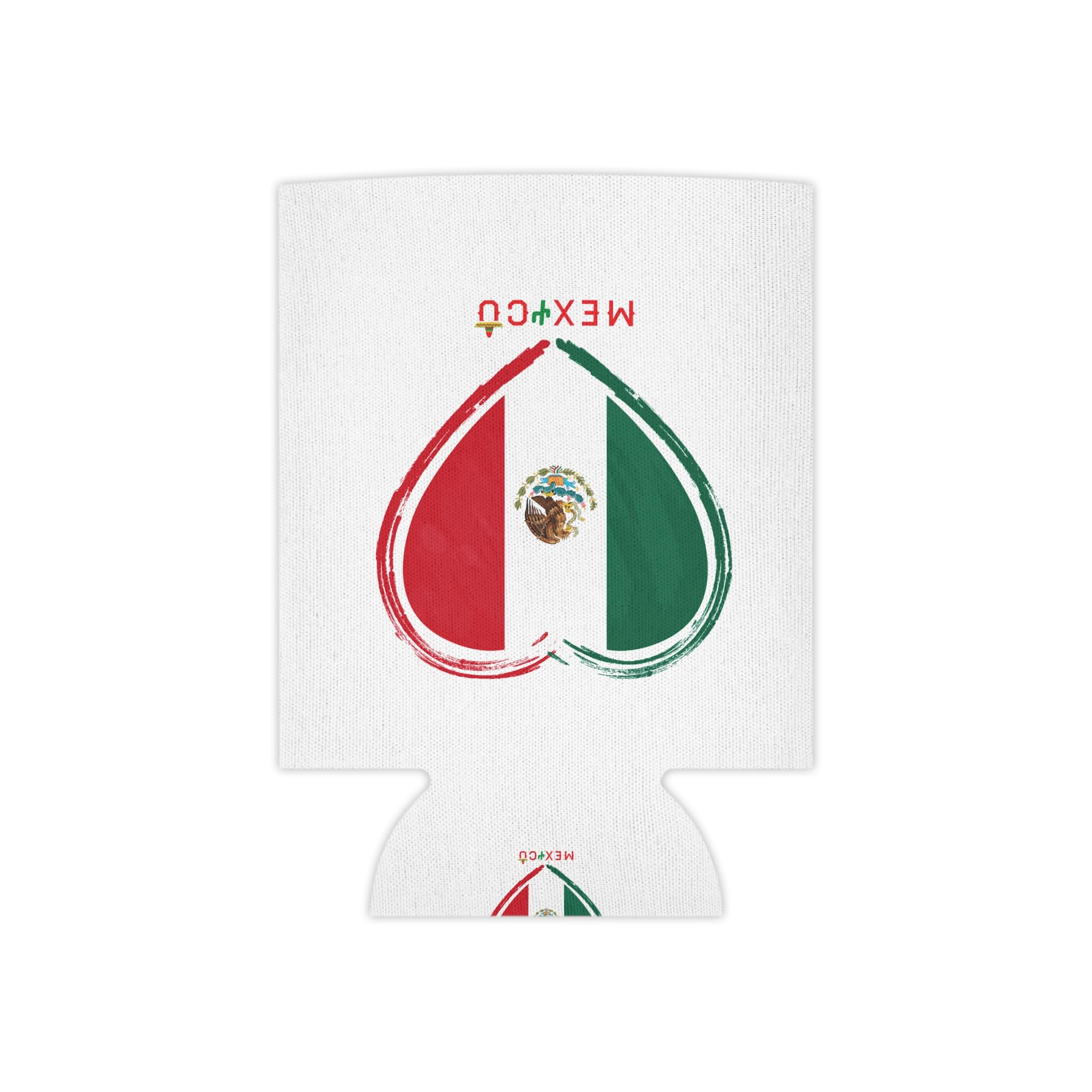 Mexico Heart Flag Can Cooler | Mexican Flag Beverage Kozy
