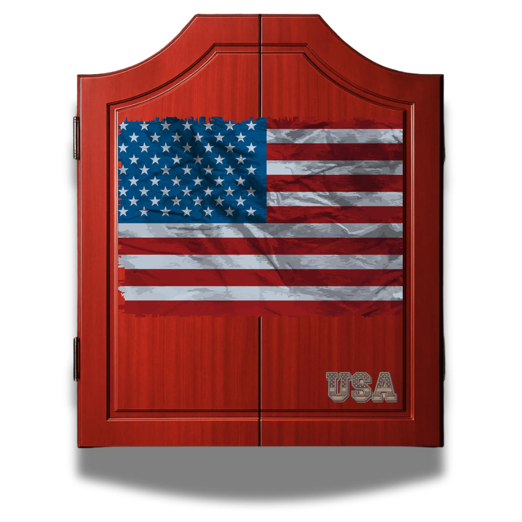 UV Printed Dart Board Cabinet Set Wooden Dartboard Cabinet for Family Game Rooms