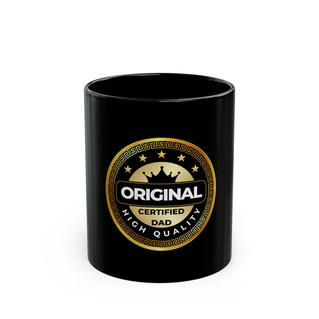 Original Certified Dad Emblem Mug | Black Ceramic Coffee Cup