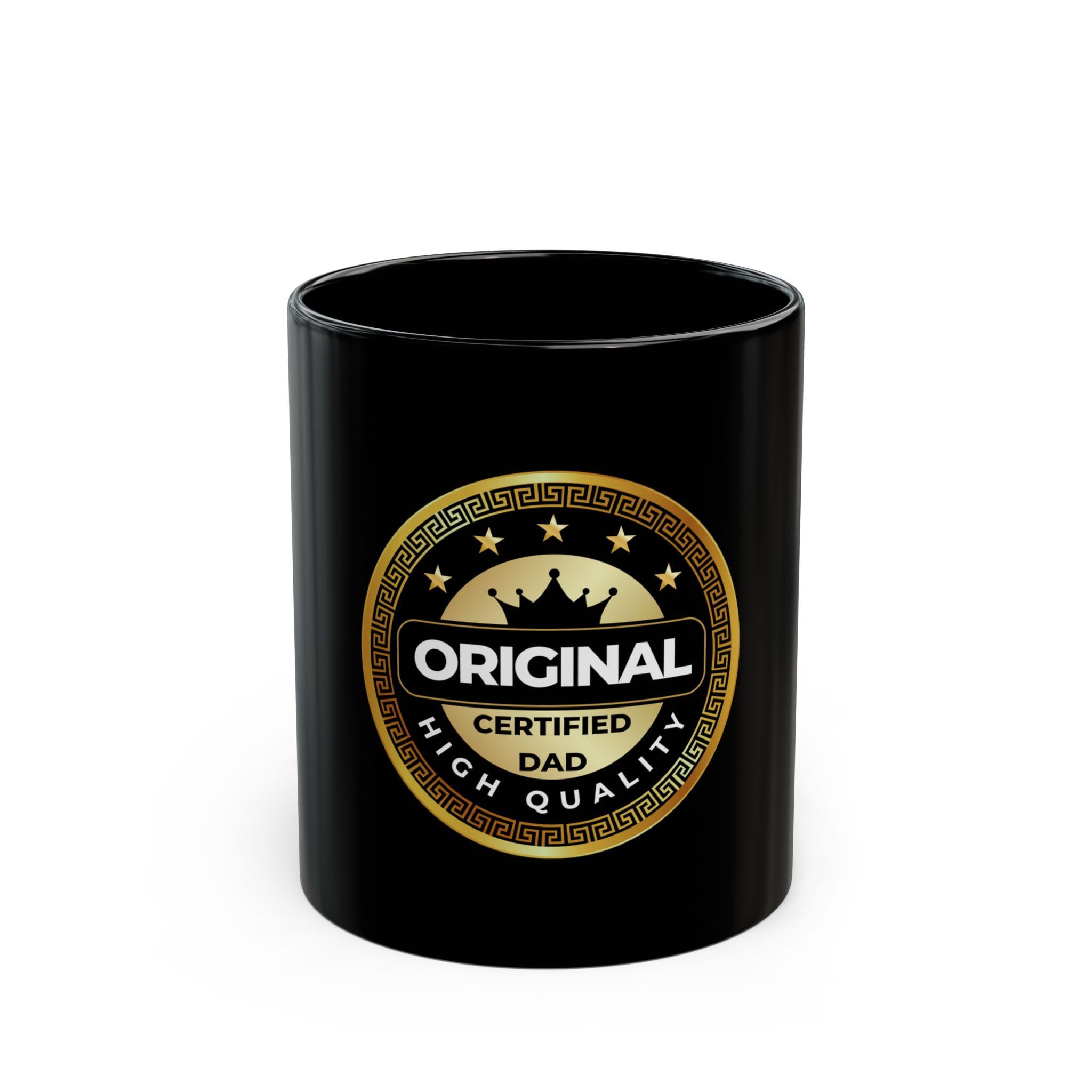 Original Certified Dad Emblem Mug | Black Ceramic Coffee Cup