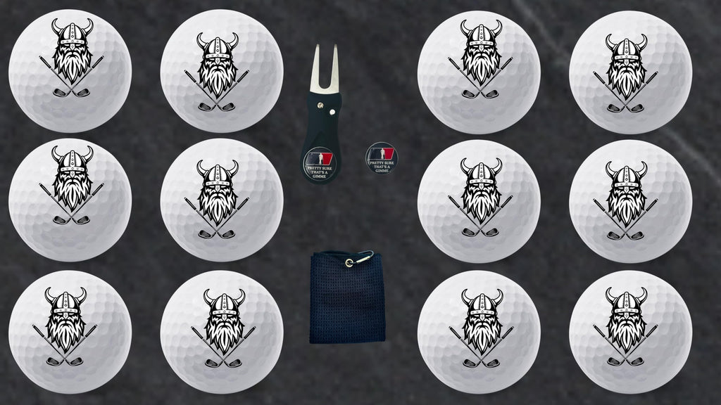 Golf Balls - Viking Golf Balls, Beautiful Designs. Multiple Designs Golf Ball for Gifts & Accessories. Includes Balls,Towel,Divot. Pick Yours 12each