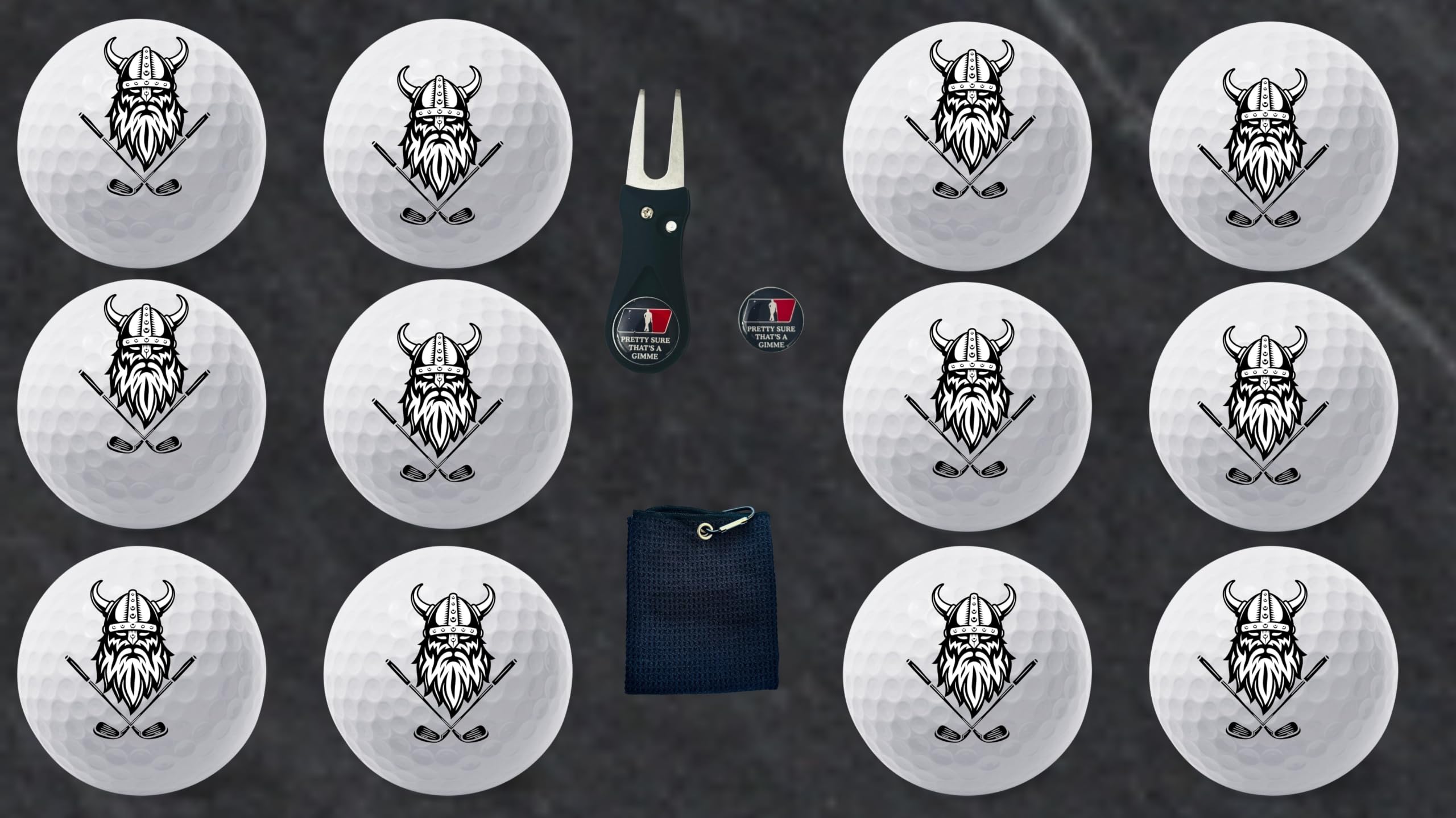Golf Balls - Viking Golf Balls, Beautiful Designs. Multiple Designs Golf Ball for Gifts & Accessories. Includes Balls,Towel,Divot. Pick Yours 12each