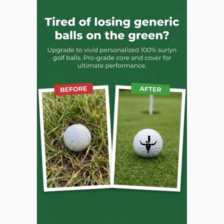Golf Balls - Longhorn Golf Balls, Beautiful Designs. Multiple Designs Golf Ball for Gifts & Accessories. Includes Balls,Towel,Divot. 12 Pack