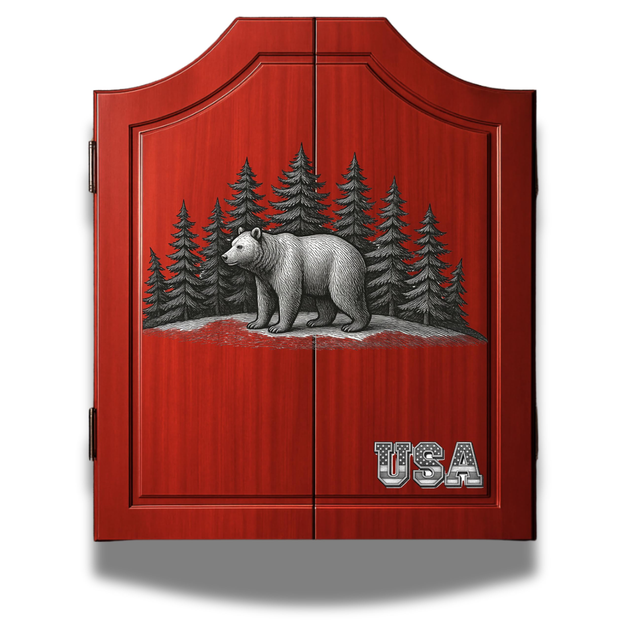 UV Printed Dart Board Cabinet Set Wooden Dartboard Cabinet for Family Game Rooms