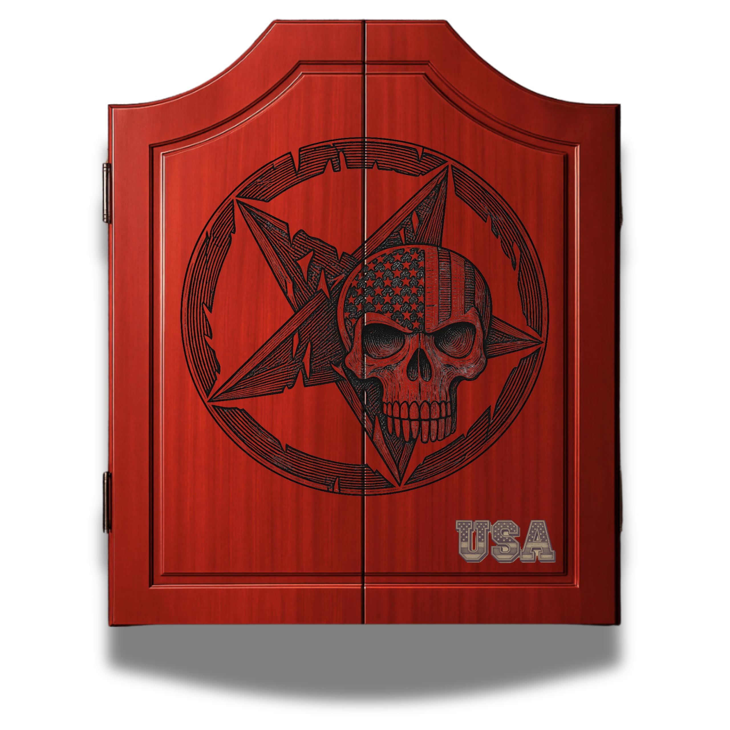 UV Printed Dart Board Cabinet Set Wooden Dartboard Cabinet for Family Game Rooms