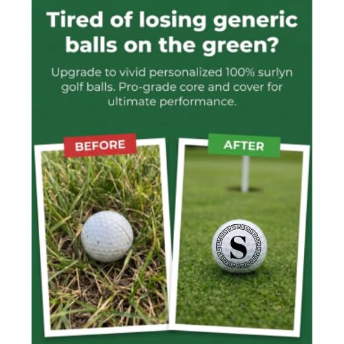 Golf Balls - Greek Ring Golf Balls, Beautiful Designs. Multiple Designs Golf Ball for Gifts & Accessories. Includes Balls,Towel,Divot. 12 Pack