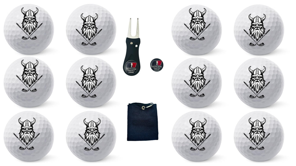 Golf Balls - Viking Golf Balls, Beautiful Designs. Multiple Designs Golf Ball for Gifts & Accessories. Includes Balls,Towel,Divot. Pick Yours 12each