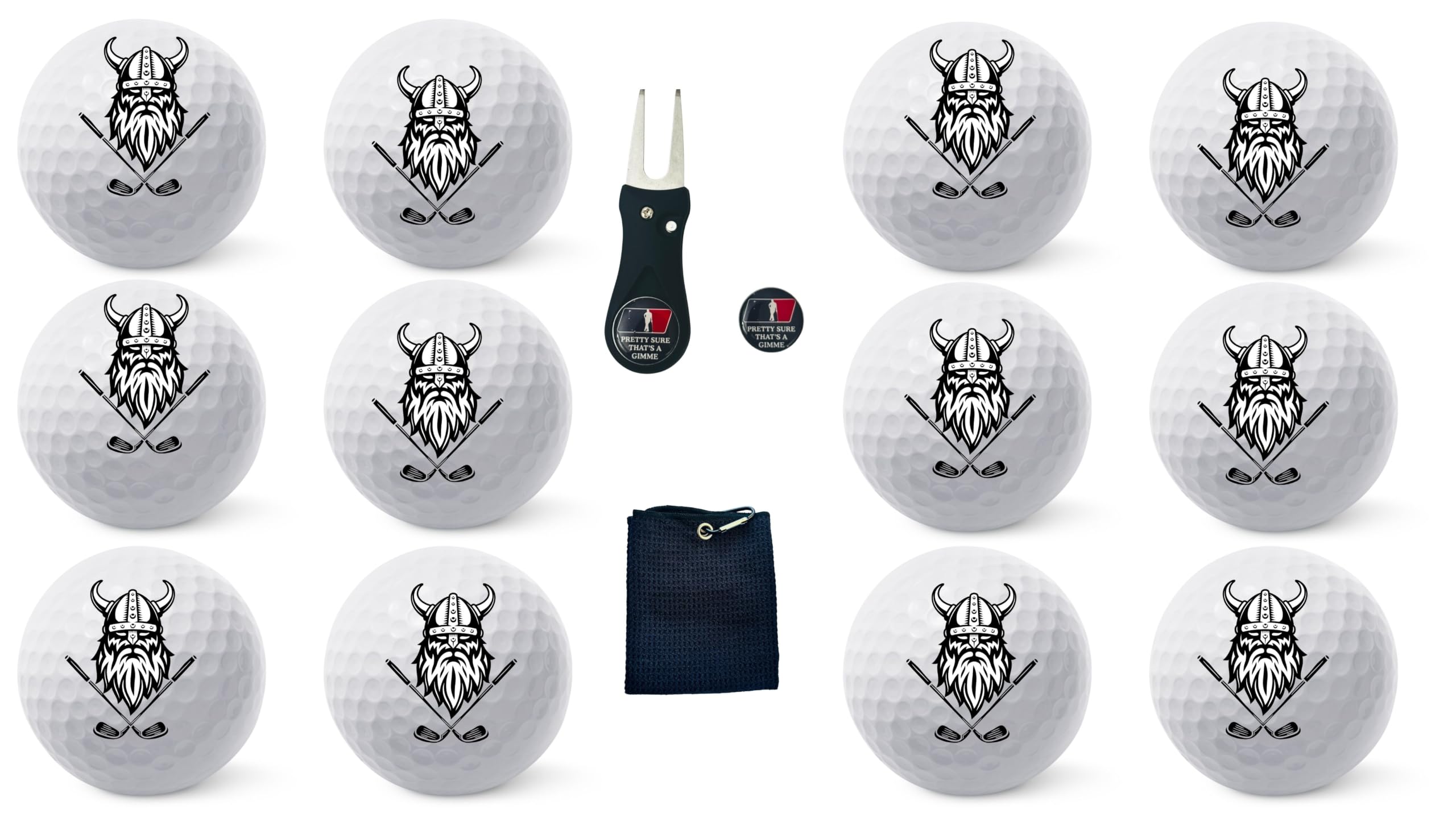 Golf Balls - Viking Golf Balls, Beautiful Designs. Multiple Designs Golf Ball for Gifts & Accessories. Includes Balls,Towel,Divot. Pick Yours 12each
