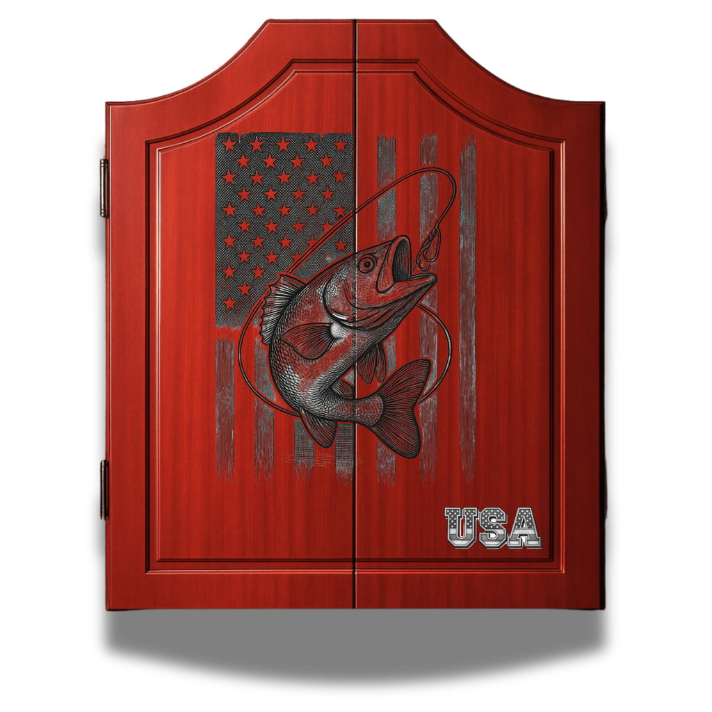 UV Printed Dart Board Cabinet Set Wooden Dartboard Cabinet for Family Game Rooms