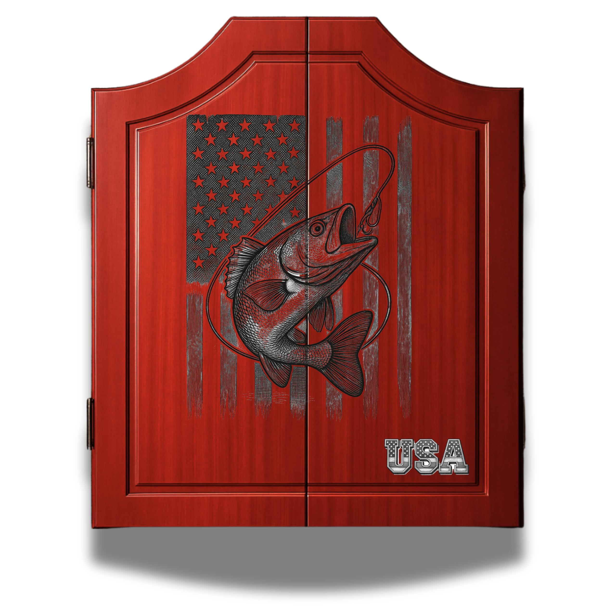 UV Printed Dart Board Cabinet Set Wooden Dartboard Cabinet for Family Game Rooms
