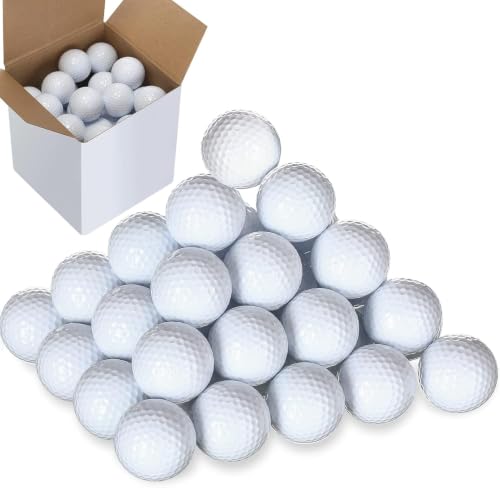 50 Pcs Practice Golf Balls Bulk 45g Solid Rubber Golf Training Balls High Bounce Performance for Hit Away Swing Driving Range Indoor Outdoor Training Balls