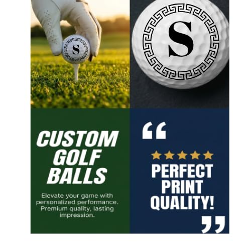 Golf Balls - Greek Ring Golf Balls, Beautiful Designs. Multiple Designs Golf Ball for Gifts & Accessories. Includes Balls,Towel,Divot. 12 Pack