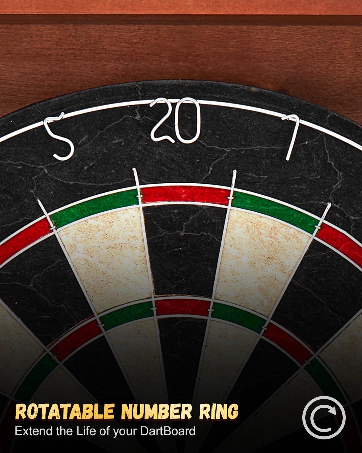 Yirinatek Sisal Dart Board Cabinet Sets, Decorative Dart Boards for Adults [6*Steel Darts] - Wooden Dartboard Cabinet with Integrated Scoreboard for Family Game Rooms
