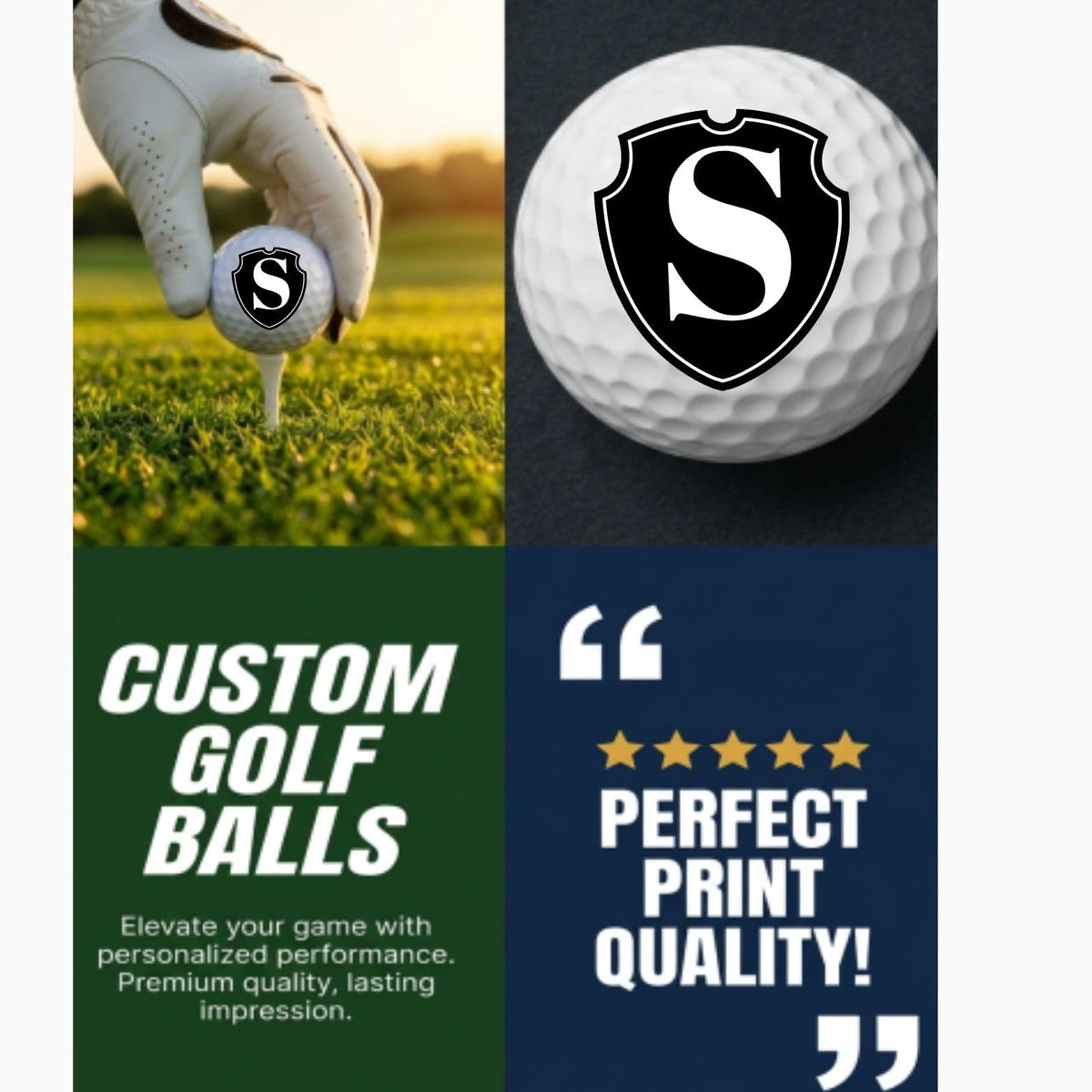 Black Shield Personalized Golf Balls, 12-Pack