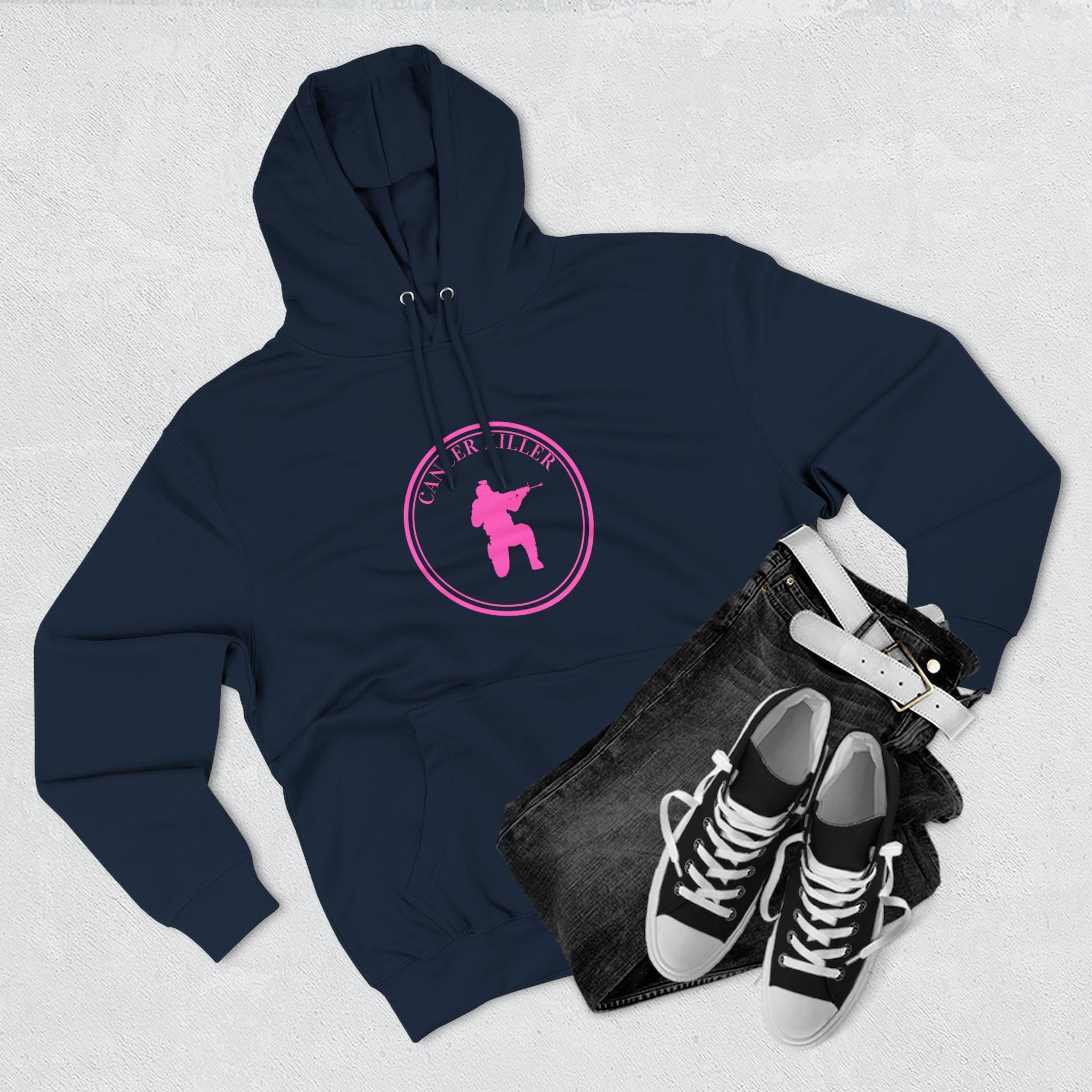 Cancer KLR silhouette hoodie | Pink cancer awareness hoodie