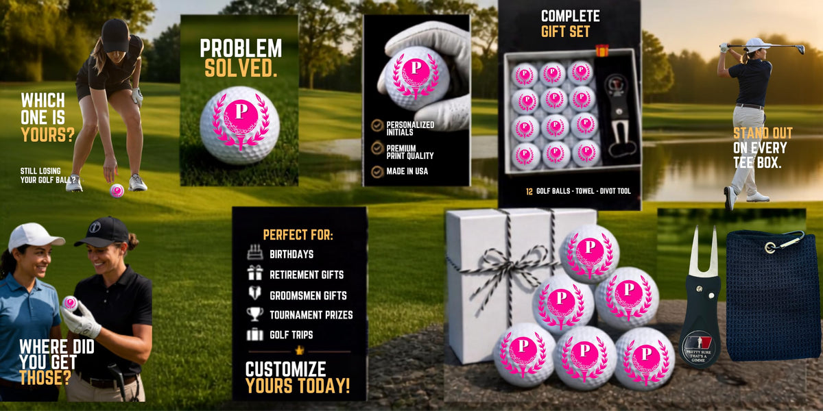 Women Golf Balls - Golf-Clubs Golf Balls for Woman, Beautiful Designs. Multiple Designs Golf Ball for Gifts & Accessories. Includes Balls,Towel,Divot. 12 Pack