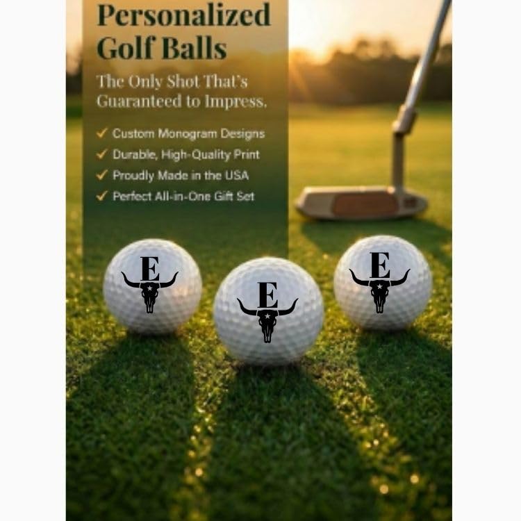 Golf Balls - Longhorn Golf Balls, Beautiful Designs. Multiple Designs Golf Ball for Gifts & Accessories. Includes Balls,Towel,Divot. 12 Pack