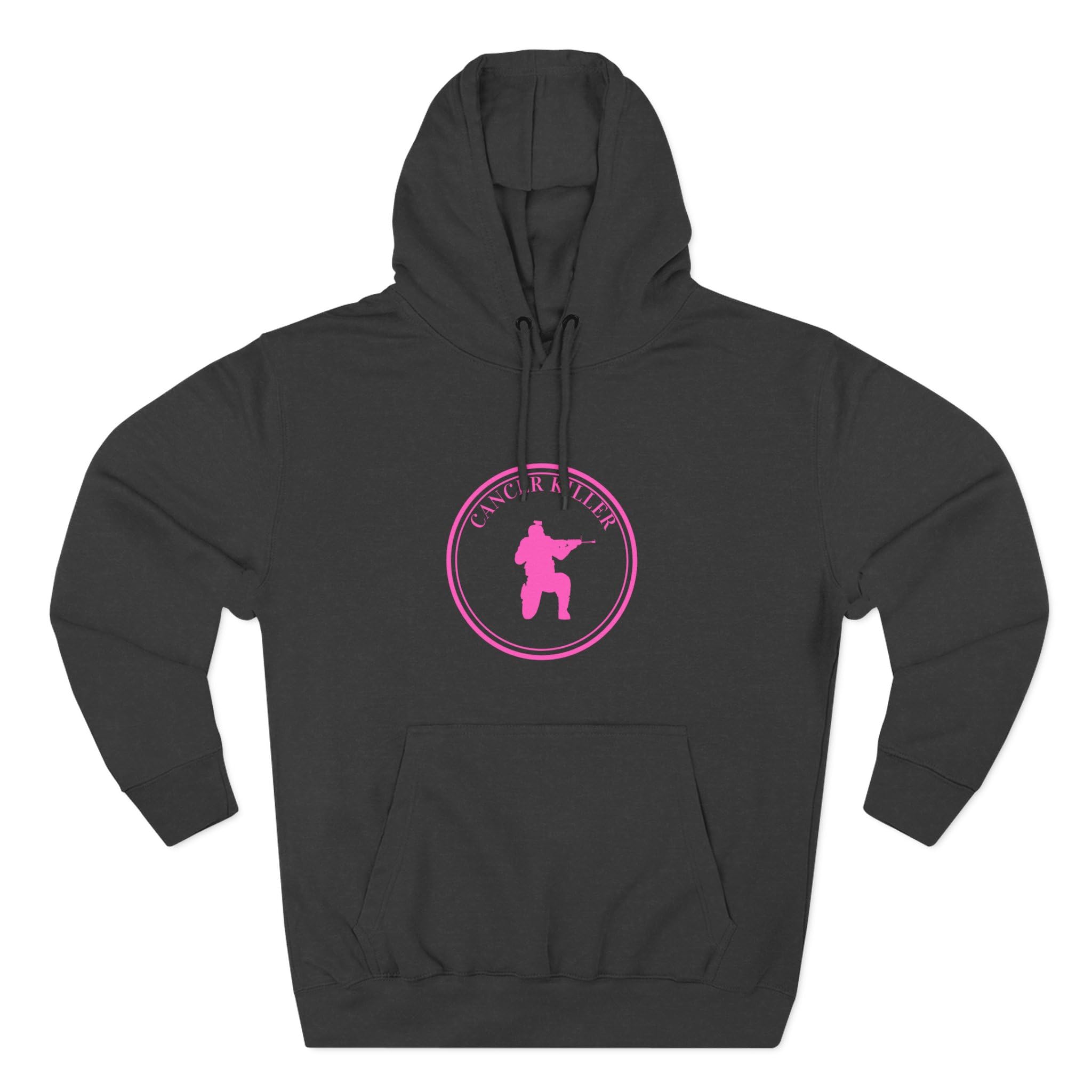 Cancer KLR silhouette hoodie | Pink cancer awareness hoodie
