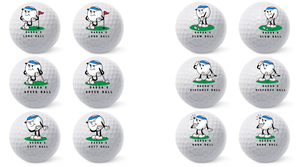 Golf Balls - Daddy's Golf Balls, Beautiful Designs. Multiple Designs Golf Ball for Gifts & Accessories. Includes Balls,Towel,Divot. Pick Yours 12each