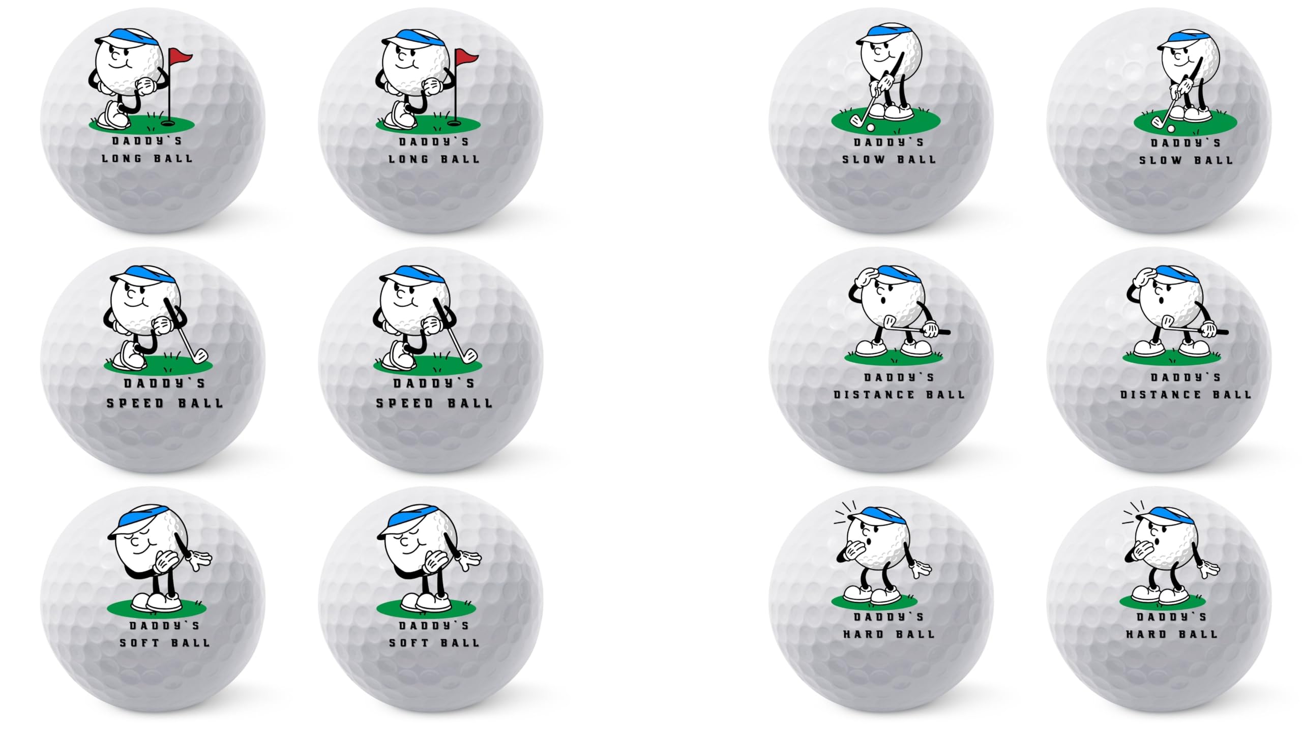 Golf Balls - Daddy's Golf Balls, Beautiful Designs. Multiple Designs Golf Ball for Gifts & Accessories. Includes Balls,Towel,Divot. Pick Yours 12each