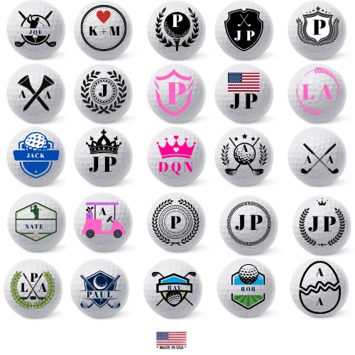 Golf Balls Personalized, Custom Initial Golf Balls Beautiful Designs | Multiple Designs Monogrammed Golf Gifts & Accessories. Includes Balls,Towel,Divot. Pick Your Favorite Design.