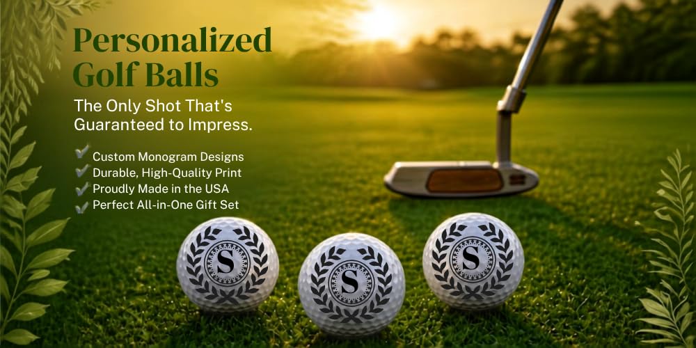 Golf Balls - Wreath Leaves Golf Balls, Beautiful Designs. Multiple Designs Golf Ball for Gifts & Accessories. Includes Balls,Towel,Divot. 12 Pack