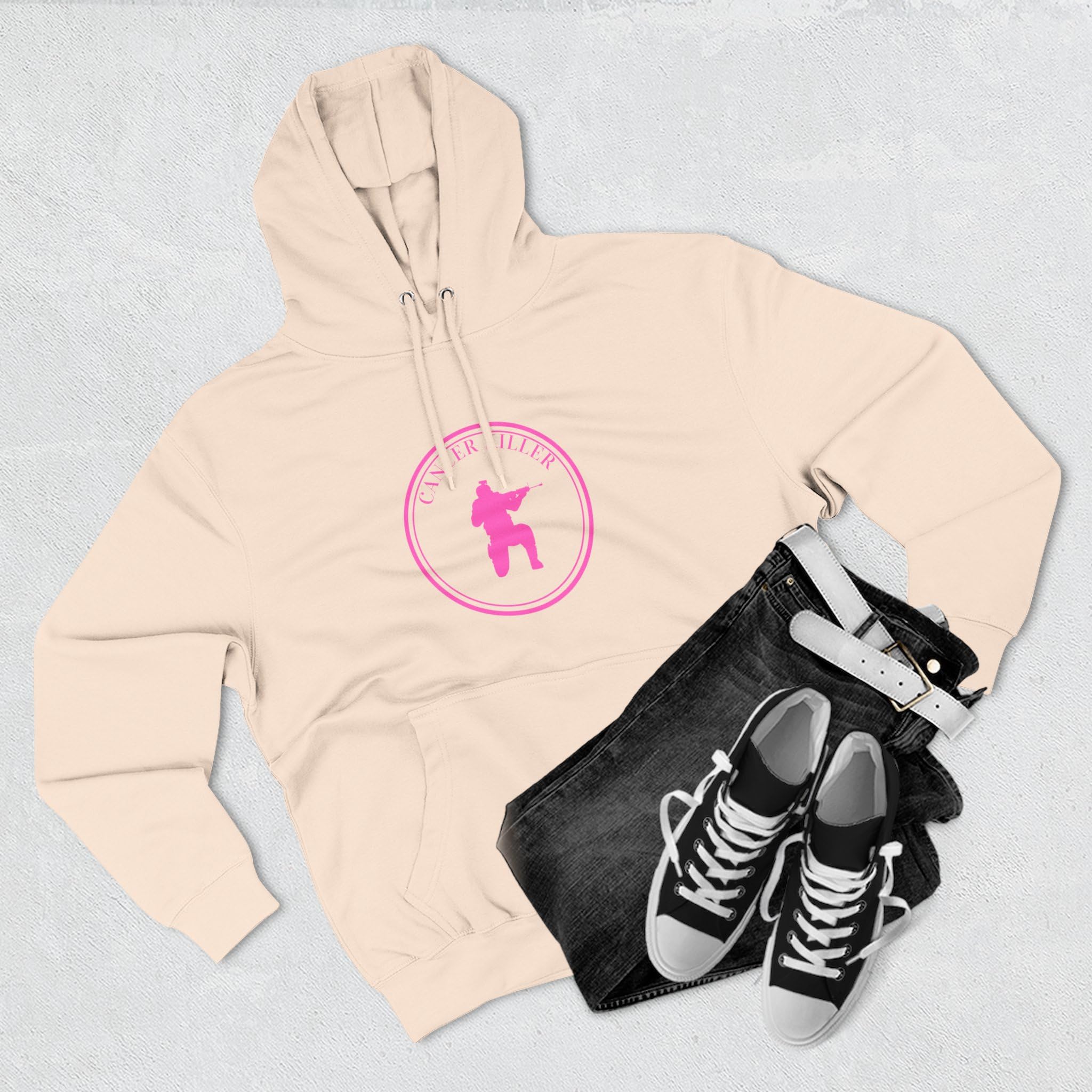 Cancer KLR silhouette hoodie | Pink cancer awareness hoodie