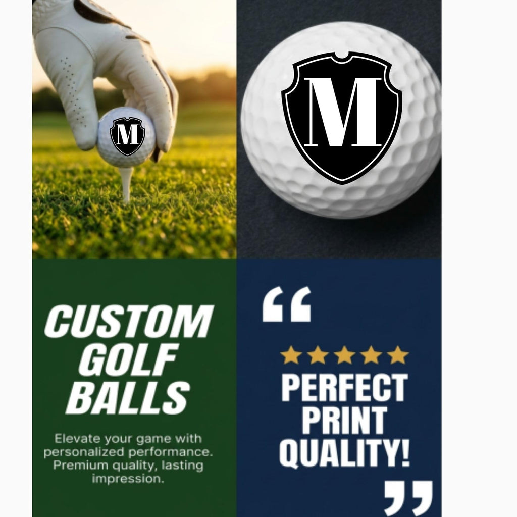 Golf Balls - Black Shield Golf Balls, Beautiful Designs. Multiple Designs Golf Ball for Gifts & Accessories. Includes Balls,Towel,Divot. 12 Pack