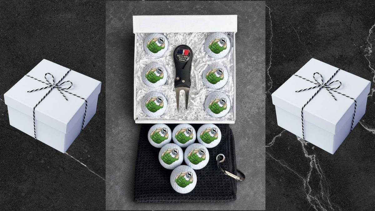Golf Balls - Green-Monster Golf Balls, Beautiful Designs. Multiple Designs Golf Ball for Gifts & Accessories. Includes Balls,Towel,Divot. 12 Pack