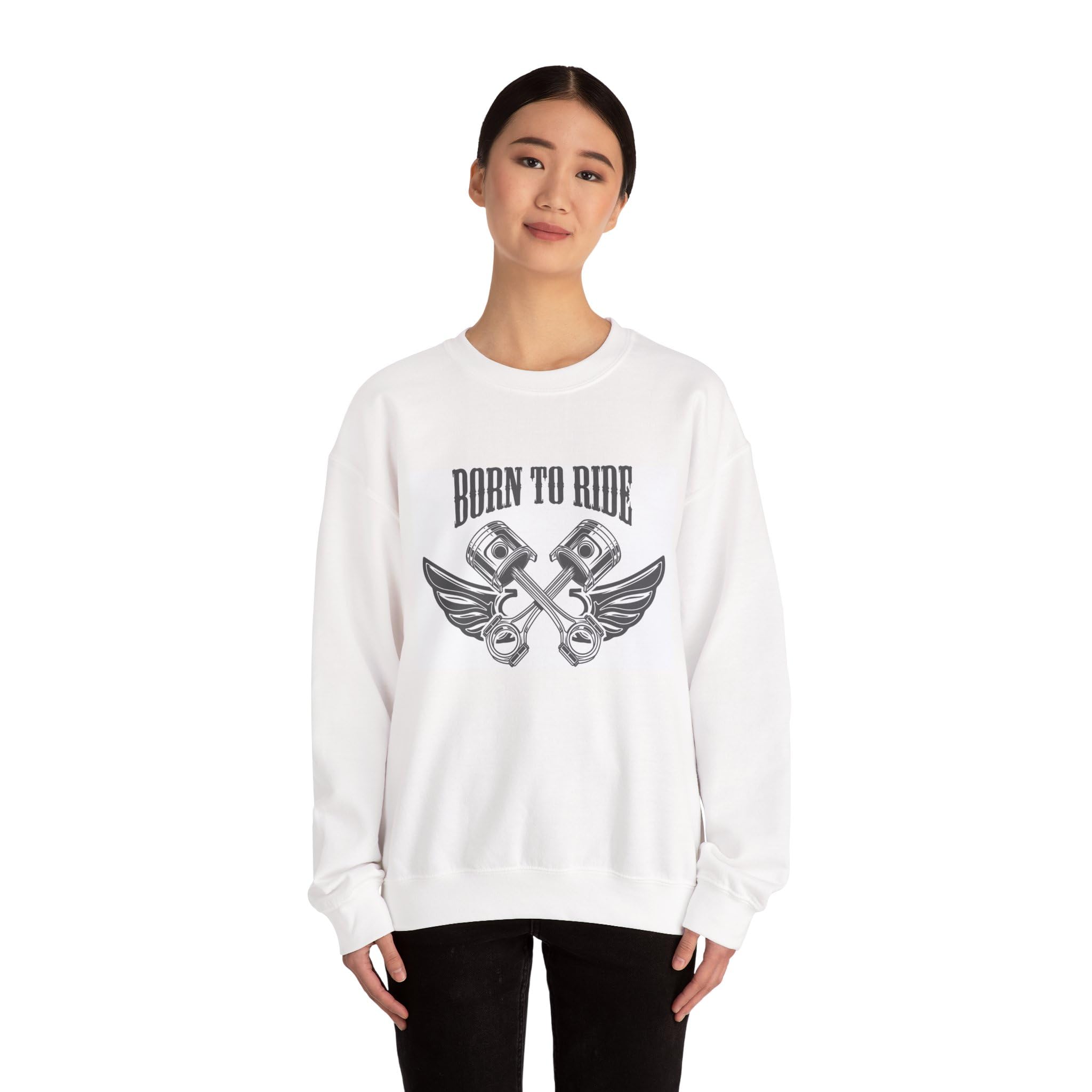 Born to Ride piston wings Sweatshirt | Motorcycle biker crewneck