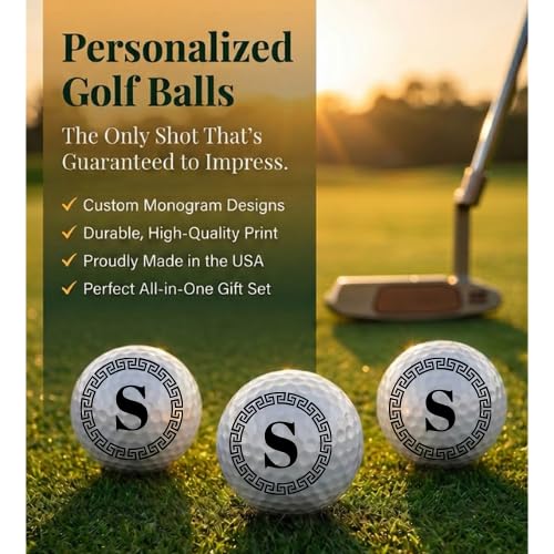 Golf Balls - Greek Ring Golf Balls, Beautiful Designs. Multiple Designs Golf Ball for Gifts & Accessories. Includes Balls,Towel,Divot. 12 Pack