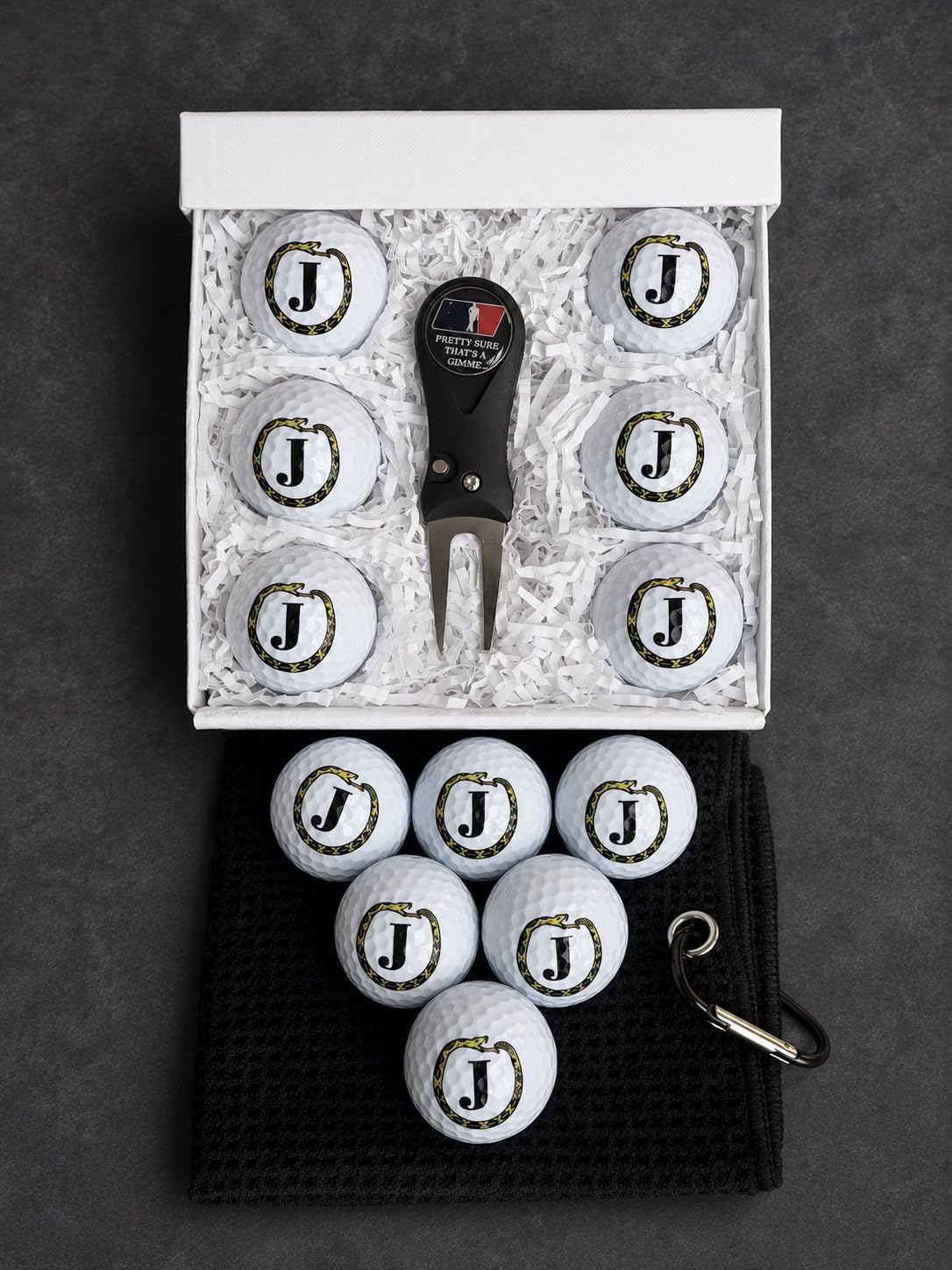Personalized Golf Balls, Initial Golf Balls Beautiful Designs. Multiple Designs Monogrammed Golf Gifts & Accessories. Includes Balls,Towel,Divot. Pick Yours 12each