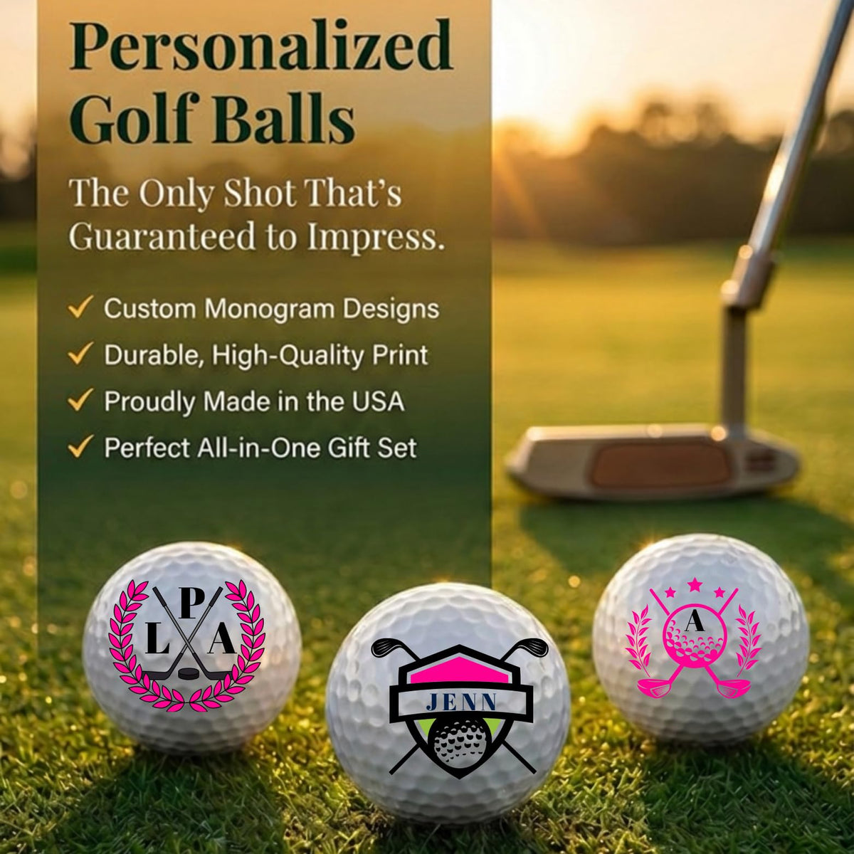 Women Golf Balls - Golf-Clubs Golf Balls for Woman, Beautiful Designs. Multiple Designs Golf Ball for Gifts & Accessories. Includes Balls,Towel,Divot. 12 Pack