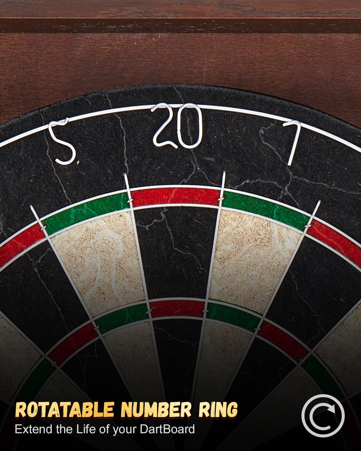 Yirinatek Sisal Dart Board Cabinet Sets, Decorative Dart Boards for Adults [6*Steel Darts] - Wooden Dartboard Cabinet with Integrated Scoreboard for Family Game Rooms (Coffee)