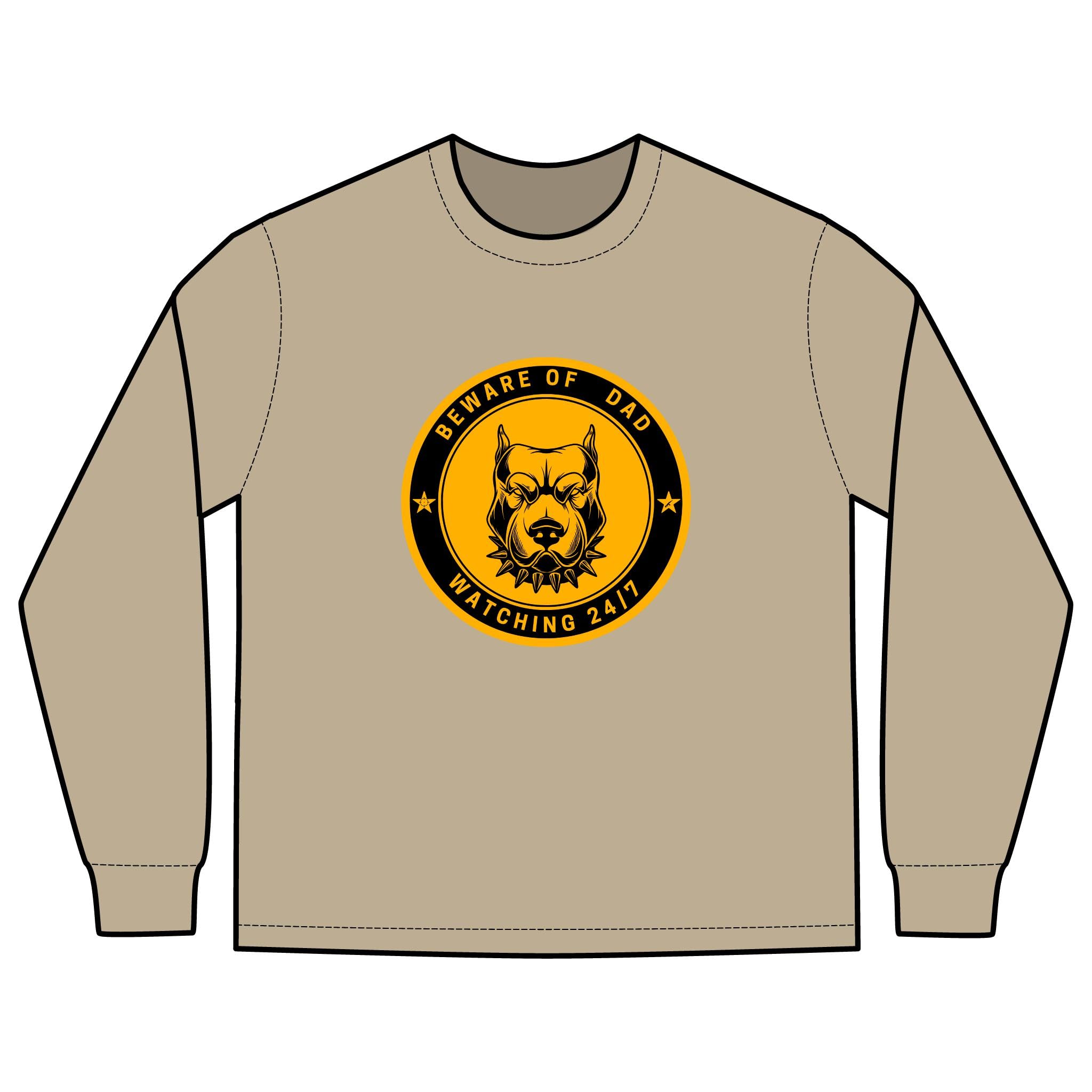 Beware of Dog Emblem Long Sleeve tee | Vintage Watchdog Logo