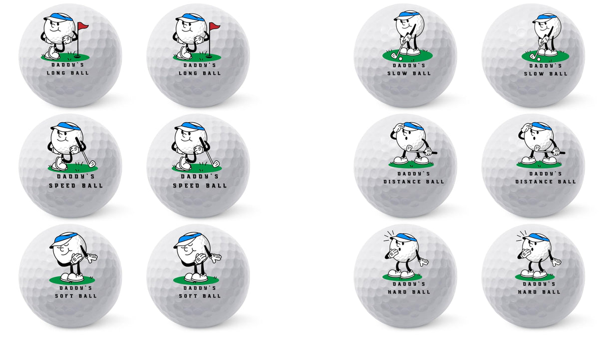 Golf Balls - Daddy's Golf Balls, Beautiful Designs. Multiple Designs Golf Ball for Gifts & Accessories. Includes Balls,Towel,Divot. Pick Yours 12each