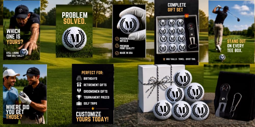 Golf Balls - Black-Wings Golf Balls, Beautiful Designs. Multiple Designs Golf Ball for Gifts & Accessories. Includes Balls,Towel,Divot. 12 Pack