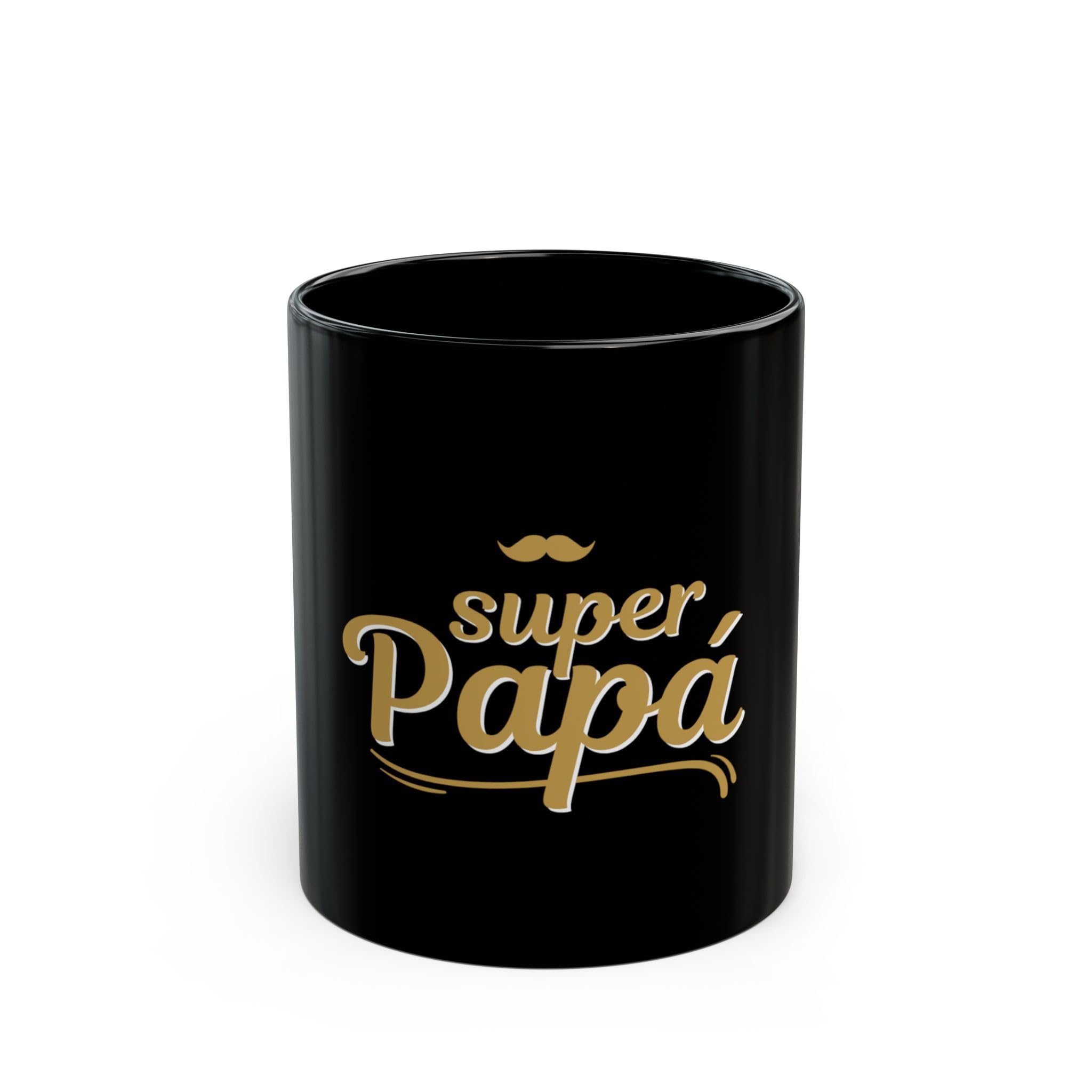 Super Papá Mug | Black ceramic dad coffee cup
