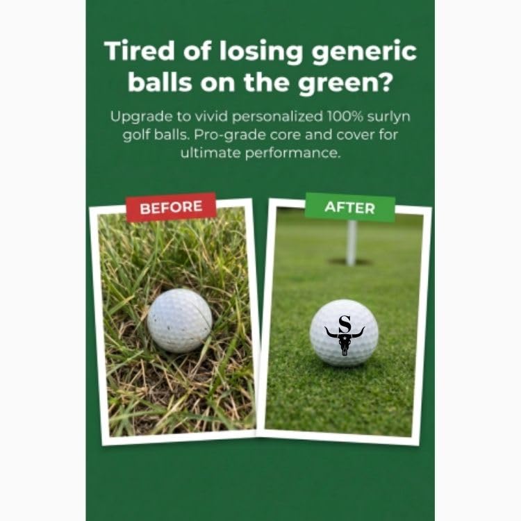 Golf Balls - Longhorn Golf Balls, Beautiful Designs. Multiple Designs Golf Ball for Gifts & Accessories. Includes Balls,Towel,Divot. 12 Pack