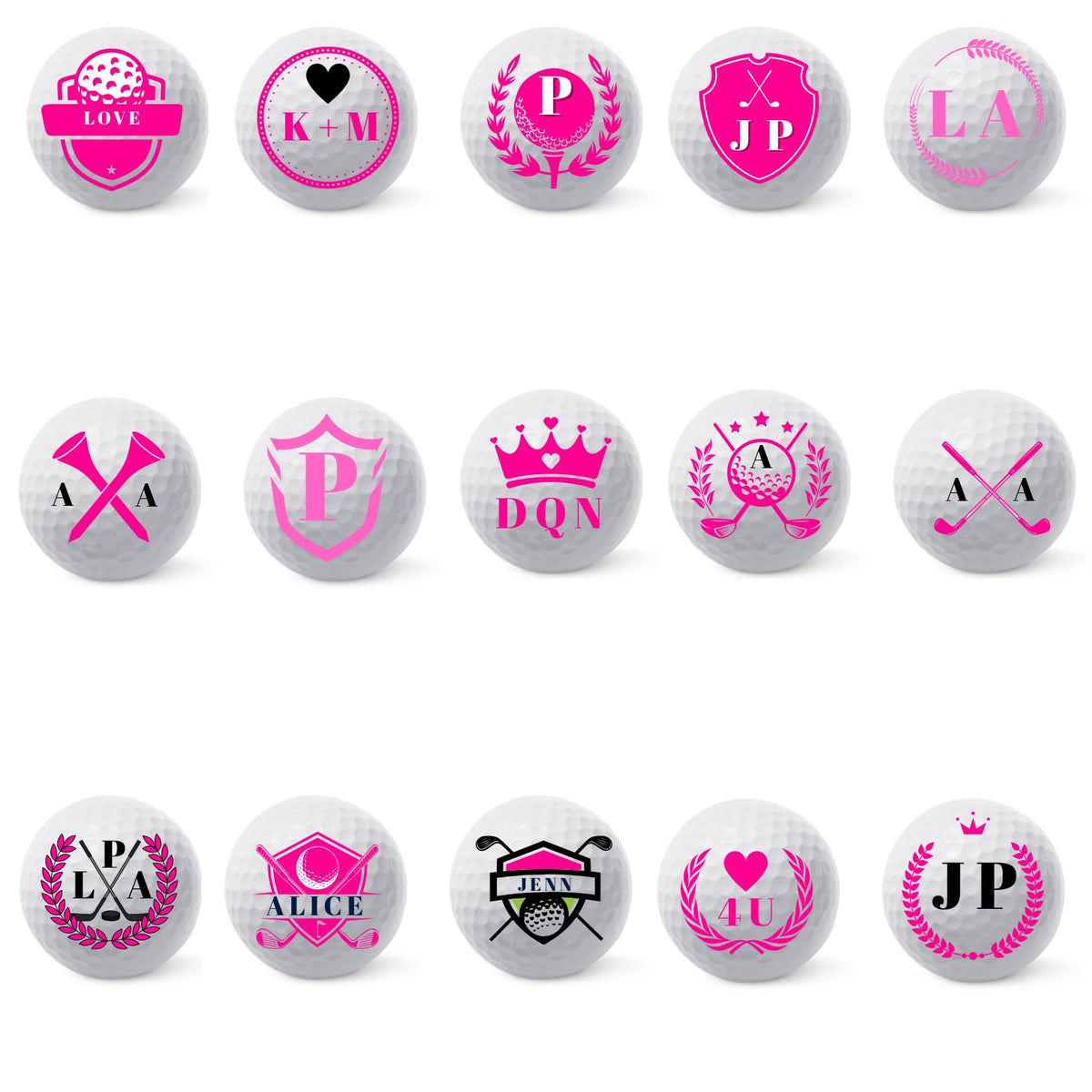 Women Golf Balls - Golf-Clubs Golf Balls for Woman, Beautiful Designs. Multiple Designs Golf Ball for Gifts & Accessories. Includes Balls,Towel,Divot. 12 Pack